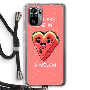 CaseCompany One In A Melon: Xiaomi Redmi Note 10S Transparant Hoesje met koord