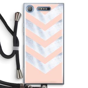 CaseCompany Marmeren pijlen: Sony Xperia XZ1 Transparant Hoesje met koord