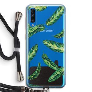CaseCompany Lange bladeren: Samsung Galaxy A50 Transparant Hoesje met koord