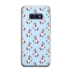 CaseCompany Eenhoorns overal: Samsung Galaxy S10e Transparant Hoesje