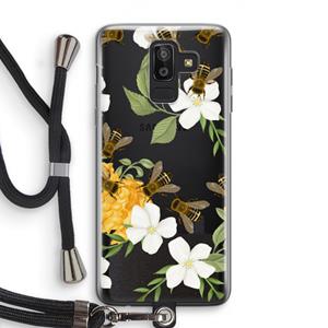 CaseCompany No flowers without bees: Samsung Galaxy J8 (2018) Transparant Hoesje met koord