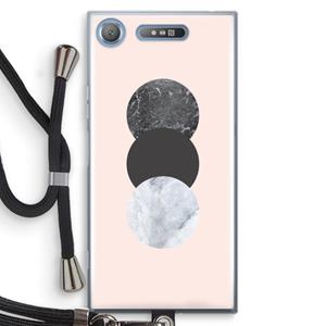 CaseCompany Marmeren cirkels: Sony Xperia XZ1 Transparant Hoesje met koord