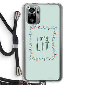 CaseCompany It's Lit: Xiaomi Redmi Note 10S Transparant Hoesje met koord