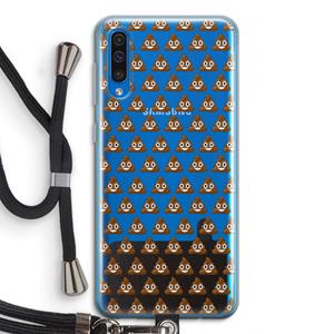 CaseCompany Poop emoji: Samsung Galaxy A50 Transparant Hoesje met koord