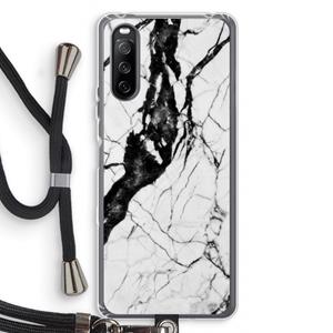 CaseCompany Witte marmer 2: Sony Sony Xperia 10 III Transparant Hoesje met koord