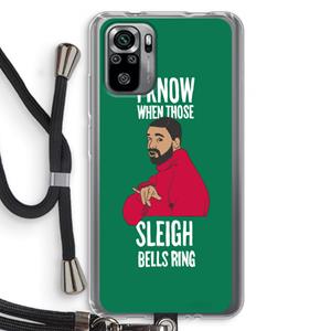 CaseCompany Sleigh Bells Ring: Xiaomi Redmi Note 10S Transparant Hoesje met koord