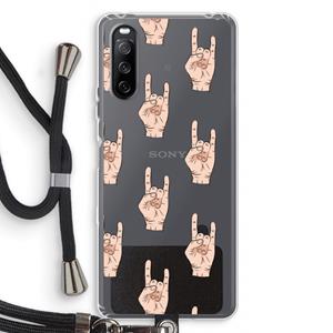 CaseCompany Rock: Sony Sony Xperia 10 III Transparant Hoesje met koord