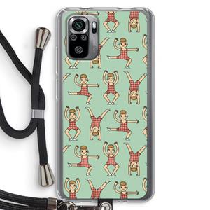 CaseCompany Gymboys: Xiaomi Redmi Note 10S Transparant Hoesje met koord