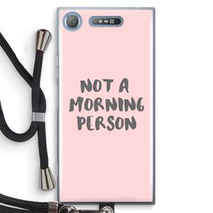 CaseCompany Morning person: Sony Xperia XZ1 Transparant Hoesje met koord