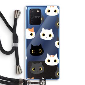 CaseCompany Katten: Samsung Galaxy Note 10 Lite Transparant Hoesje met koord