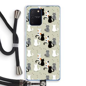 CaseCompany Katten: Samsung Galaxy Note 10 Lite Transparant Hoesje met koord