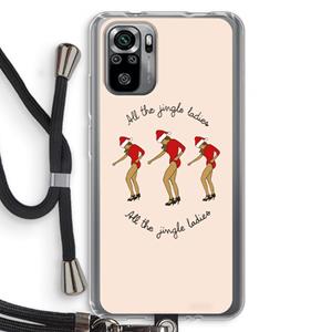 CaseCompany Jingle Ladies: Xiaomi Redmi Note 10S Transparant Hoesje met koord