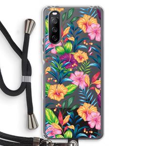 CaseCompany Tropisch 2: Sony Sony Xperia 10 III Transparant Hoesje met koord
