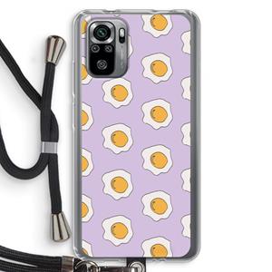 CaseCompany Bacon to my eggs #1: Xiaomi Redmi Note 10S Transparant Hoesje met koord