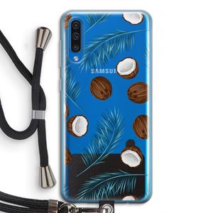 CaseCompany Kokosnoot roze: Samsung Galaxy A50 Transparant Hoesje met koord