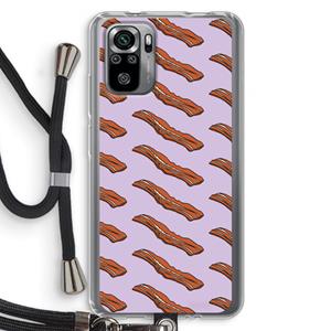 CaseCompany Bacon to my eggs #2: Xiaomi Redmi Note 10S Transparant Hoesje met koord