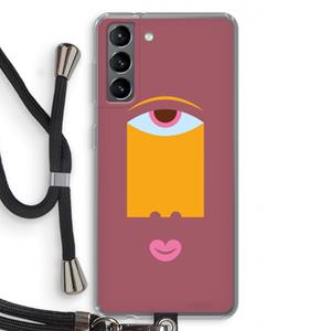 CaseCompany Mono V: Samsung Galaxy S21 Transparant Hoesje met koord