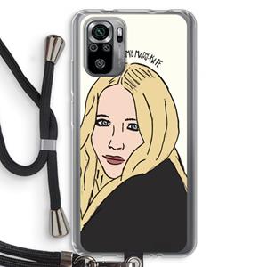 CaseCompany Mary Kate: Xiaomi Redmi Note 10S Transparant Hoesje met koord
