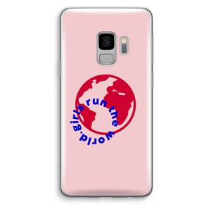 CaseCompany Run The World: Samsung Galaxy S9 Transparant Hoesje
