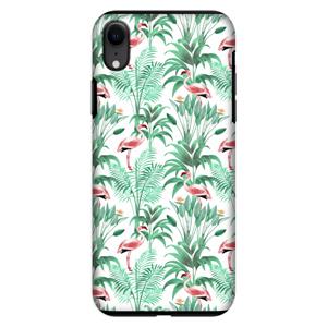 CaseCompany Flamingo bladeren: iPhone XR Tough Case