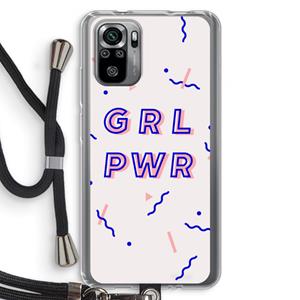 CaseCompany GRL PWR: Xiaomi Redmi Note 10S Transparant Hoesje met koord