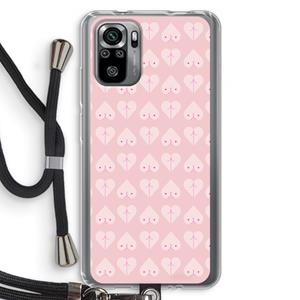 CaseCompany Ass 'n Titties: Xiaomi Redmi Note 10S Transparant Hoesje met koord
