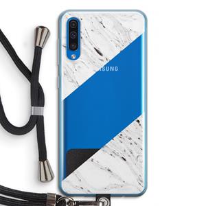 CaseCompany Biggest stripe: Samsung Galaxy A50 Transparant Hoesje met koord