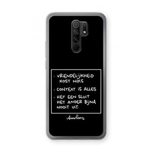 CaseCompany Mijn Motto's: Xiaomi Redmi 9 Transparant Hoesje