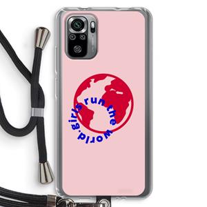 CaseCompany Run The World: Xiaomi Redmi Note 10S Transparant Hoesje met koord