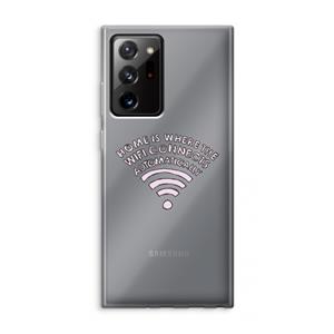 CaseCompany Home Is Where The Wifi Is: Samsung Galaxy Note 20 Ultra / Note 20 Ultra 5G Transparant Hoesje