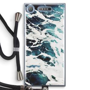 CaseCompany Golven: Sony Xperia XZ1 Transparant Hoesje met koord