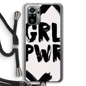 CaseCompany Girl Power #2: Xiaomi Redmi Note 10S Transparant Hoesje met koord