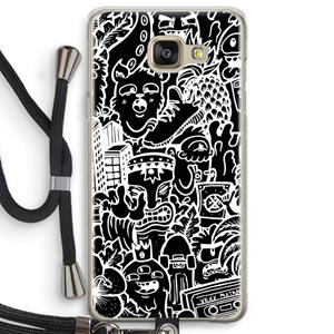 CaseCompany Vexx Black Mixtape: Samsung Galaxy A5 (2016) Transparant Hoesje met koord