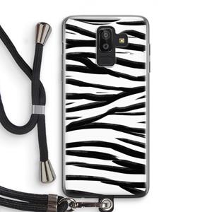 CaseCompany Zebra pattern: Samsung Galaxy J8 (2018) Transparant Hoesje met koord