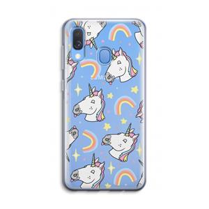 CaseCompany Rainbow Unicorn: Samsung Galaxy A40 Transparant Hoesje