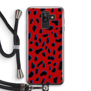 CaseCompany Red Leopard: Samsung Galaxy J8 (2018) Transparant Hoesje met koord