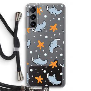CaseCompany Manta: Samsung Galaxy S21 Transparant Hoesje met koord