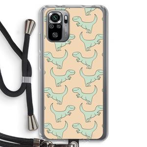 CaseCompany Dinos: Xiaomi Redmi Note 10S Transparant Hoesje met koord