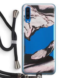 CaseCompany Roze stroom: Samsung Galaxy A50 Transparant Hoesje met koord