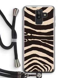 CaseCompany Arizona Zebra: Samsung Galaxy J8 (2018) Transparant Hoesje met koord