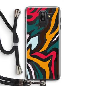 CaseCompany Colored Zebra: Samsung Galaxy J8 (2018) Transparant Hoesje met koord