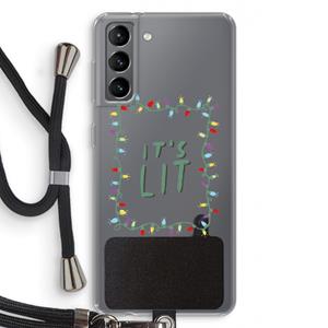 CaseCompany It's Lit: Samsung Galaxy S21 Transparant Hoesje met koord