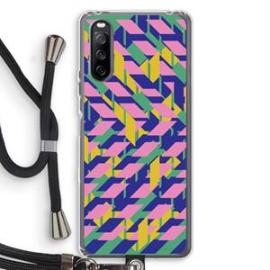 CaseCompany Skew Blush 1: Sony Sony Xperia 10 III Transparant Hoesje met koord