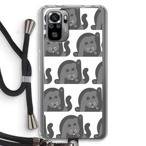 CaseCompany Cats: Xiaomi Redmi Note 10S Transparant Hoesje met koord