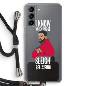 CaseCompany Sleigh Bells Ring: Samsung Galaxy S21 Transparant Hoesje met koord