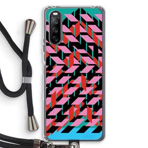 CaseCompany Skew Blush 2: Sony Sony Xperia 10 III Transparant Hoesje met koord