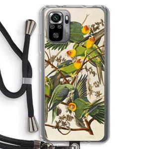 CaseCompany Carolinaparkiet: Xiaomi Redmi Note 10S Transparant Hoesje met koord