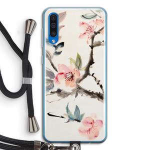 CaseCompany Japanse bloemen: Samsung Galaxy A50 Transparant Hoesje met koord