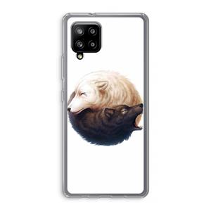 CaseCompany Yin Yang Wolves: Samsung Galaxy A42 5G Transparant Hoesje