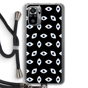 CaseCompany Eyes pattern: Xiaomi Redmi Note 10S Transparant Hoesje met koord